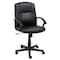 Global Industrial Executive Chair With Mid Back & Fixed Arms, Bonded Leather, Black 695642-AM - alternate 1